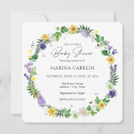 Rustische Daffodils, wilde bloemen en gedicht Baby Kaart