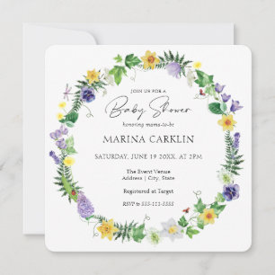 Rustische Daffodils, wilde bloemen en gedicht Baby Kaart