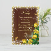 Rustische, donkere houten gele flora van edelachtb kaart (Staand voorkant)