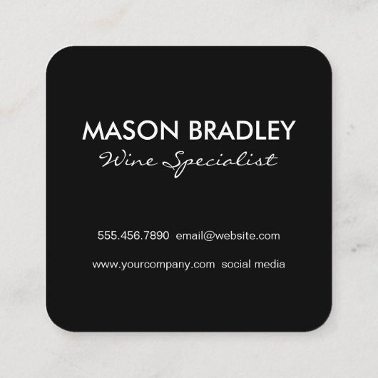 Rustische doos van hout vierkante visitekaartje (Achterkant)