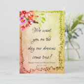 Rustische dromen komen uit echte weddenschappen kaart (Staand voorkant)