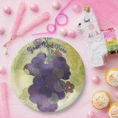 Rustische druiven, aangepast papieren bordje (Feest)