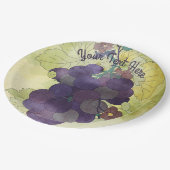 Rustische druiven, aangepast papieren bordje (Gekanteld)