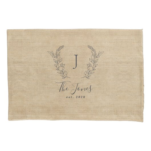 Rustische eenhoevige familienaam boerderij kussensloop (Voorkant)