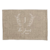 Rustische eenhoevige familienaam boerderij kussensloop (Voorkant)