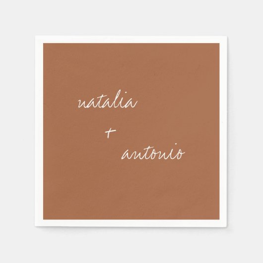 Rustische eenvoud | Minimale terracotta Wedding Servet (Voorkant)