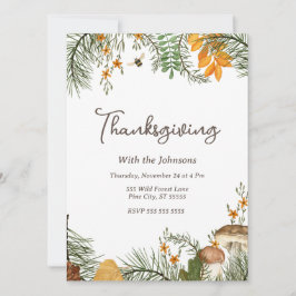 Rustische eenvoudige Herfst Forest Thanksgiving Kaart