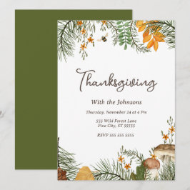 Rustische eenvoudige Herfst Forest Thanksgiving Kaart