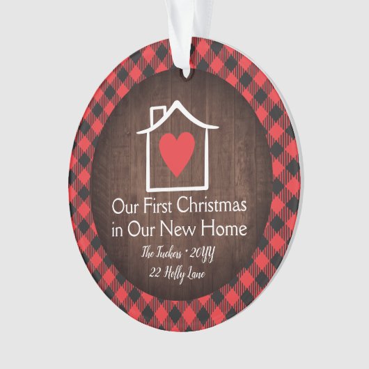 Rustische eerste kerst - Nieuwe startfoto Ornament (voorkant)