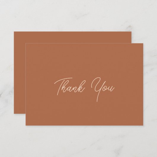 Rustische Elegant minimalist Bohemian Weddenschap Bedankkaart (Voorkant / Achterkant)