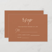 Rustische Elegant minimalist Bohemian Weddenschap RSVP Kaartje (Voorkant / Achterkant)