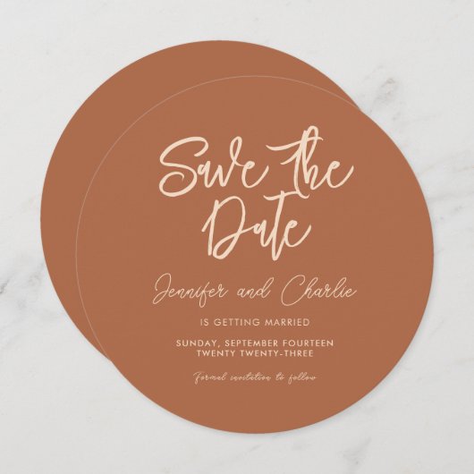 Rustische Elegant minimalist Bohemian Weddenschap  Save The Date (Voorkant / Achterkant)