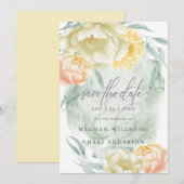 Rustische elemongeel en eiwithoudende bloemen kaart (Voorkant / Achterkant)