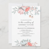 Rustische en  Floral Bouquet Wedding Kaart (Voorkant)