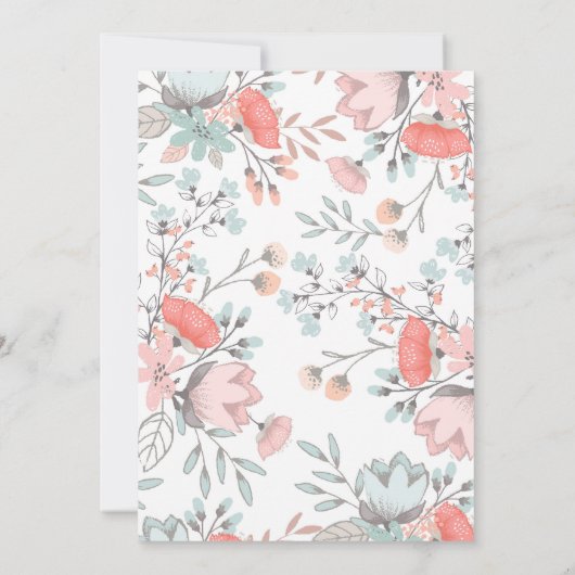 Rustische en  Floral Bouquet Wedding Kaart (Achterkant)