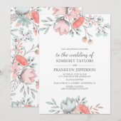 Rustische en  Floral Bouquet Wedding Kaart (Voorkant / Achterkant)