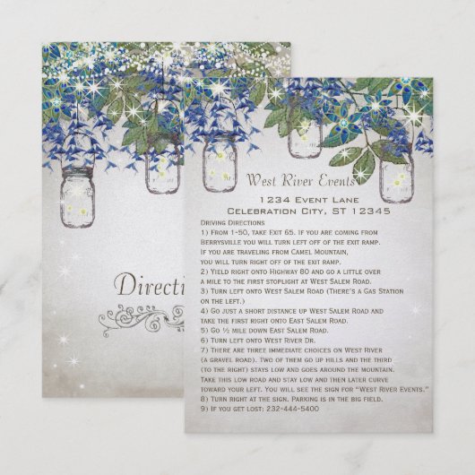 Rustische en Romantische Mason Jar onder de sterre Kaart (Voorkant / Achterkant)