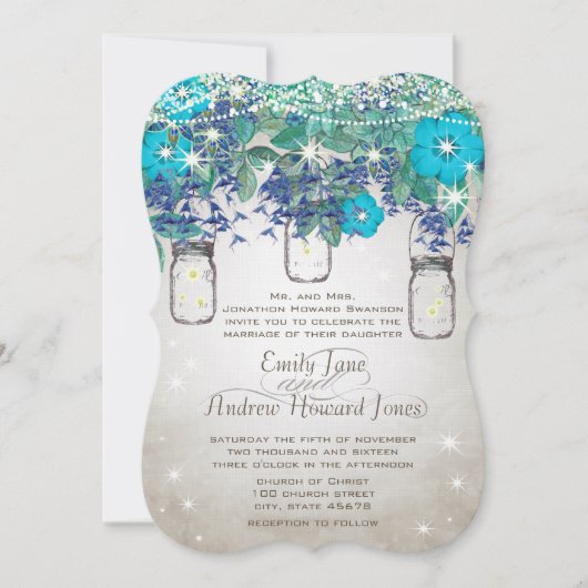 Rustische en Romantische Mason Jar onder de sterre Kaart (Voorkant)