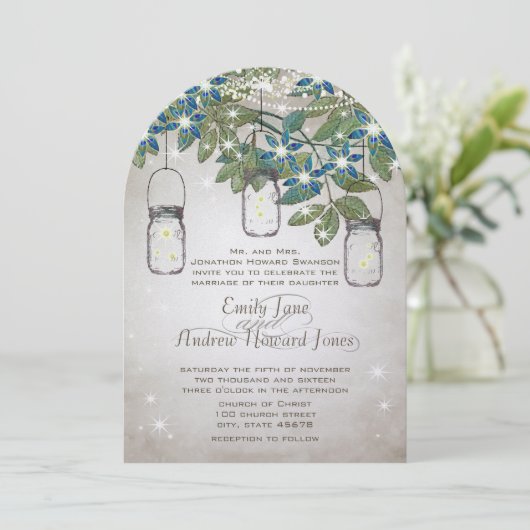 Rustische en Romantische Mason Jar onder de sterre Kaart (Staand voorkant)