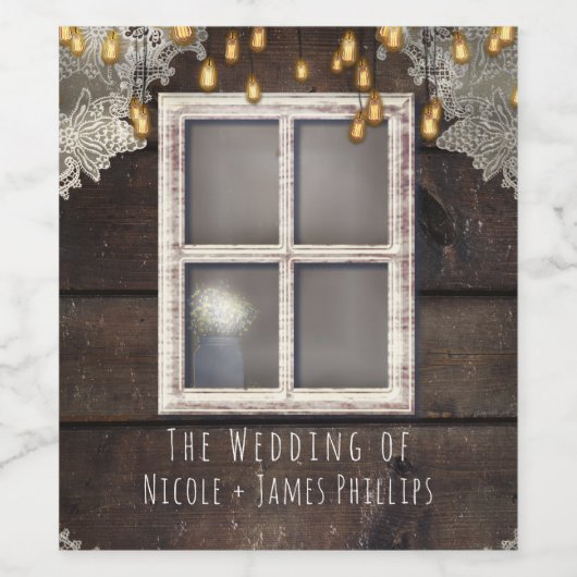 Rustische etiketten voor landschuur- en weddenscha (Enkel label)