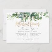 Rustische eucalyptus, blauw gomrepetitief diner kaart (Voorkant)