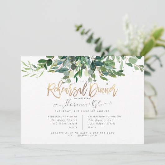 Rustische eucalyptus, blauw gomrepetitief diner kaart (Staand voorkant)