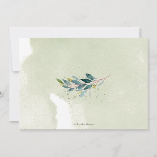 Rustische eucalyptus, blauw gomrepetitief diner kaart (Achterkant)