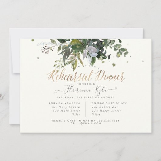 Rustische eucalyptus, blauw gomrepetitief diner kaart (Voorkant)