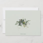 Rustische eucalyptus, blauw gomrepetitief diner kaart (Achterkant)