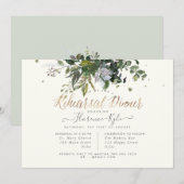 Rustische eucalyptus, blauw gomrepetitief diner kaart (Voorkant / Achterkant)