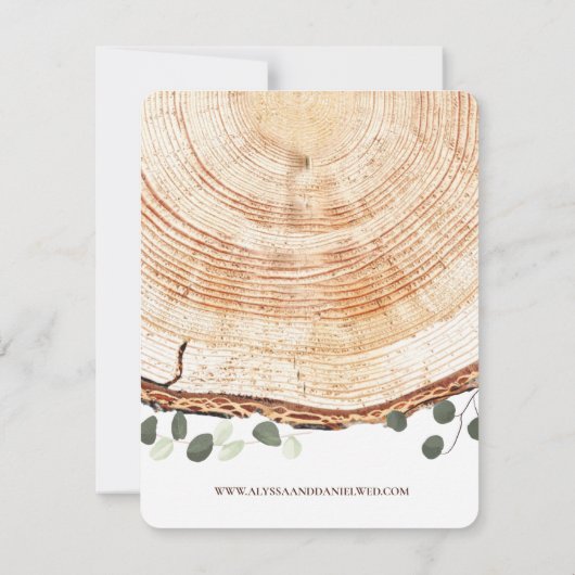 Rustische eucalyptus botanisch op houtwacht kaart (Achterkant)