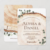 Rustische eucalyptus botanisch op houtwacht kaart (Voorkant / Achterkant)