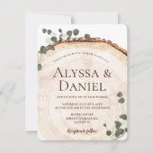 Rustische eucalyptus botanisch op houtwacht kaart (Voorkant)