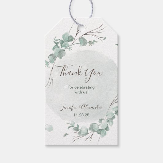 Rustische eucalyptus cadeaulabel (Voorkant)