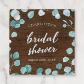 Rustische eucalyptus en bruin Vrijgezellenfeest va Bedankjes Labels (Voorkant)