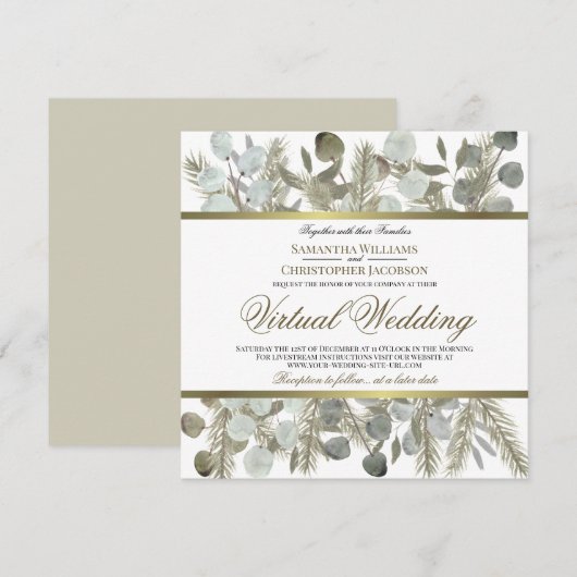 Rustische eucalyptus en een peulachtig virtueel hu kaart (Voorkant / Achterkant)