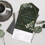 Rustische eucalyptus en goudbruin Lijst - groen All In One Uitnodiging<br><div class="desc">Maak het verzenden van de uitnodiging en RSVP gemakkelijk,  terwijl uw gasten geweldig zijn met uw prachtige Rustic Eucalyptus & Gold Lijst Wedding All-in-One uitnodigingen.</div>