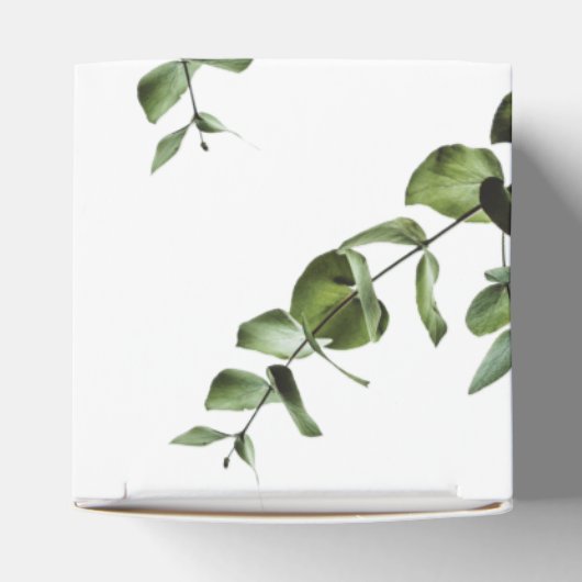 Rustische eucalyptus Leaves Wedding Bedankdoosjes (Bovenkant)
