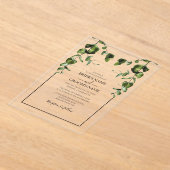 Rustische eucalyptus Leaves Wedding Invitations Acryl Uitnodigingen (Laagn)