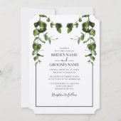 Rustische eucalyptus Leaves Wedding Invitations Kaart (Voorkant)