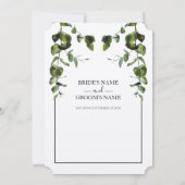 Rustische eucalyptus Leaves Wedding Invitations Kaart (Achterkant)