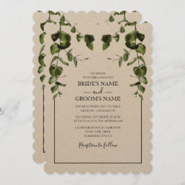 Rustische eucalyptus Leaves Wedding Invitations Kaart