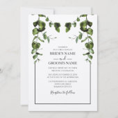 Rustische eucalyptus Leaves Wedding Invitations Kaart (Voorkant)