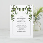 Rustische eucalyptus Leaves Wedding Invitations Kaart (Staand voorkant)
