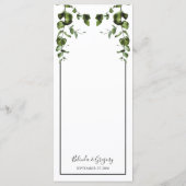 Rustische eucalyptus Leaves Wedding Menu (Achterkant)