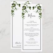Rustische eucalyptus Leaves Wedding Menu (Voorkant / Achterkant)