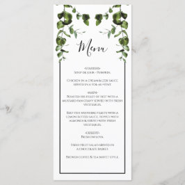 Rustische eucalyptus Leaves Wedding Menu