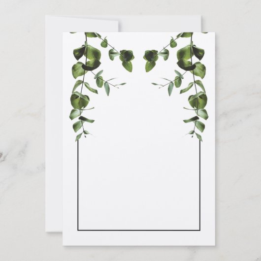 Rustische eucalyptus Leaves Wedding Save The Date (Achterkant)