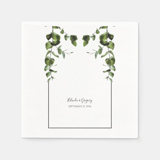 Rustische eucalyptus Leaves Wedding Servet (Voorkant)