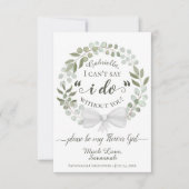 Rustische eucalyptus, mijn Bloemenmeisje-Kaart (Voorkant)